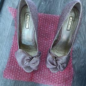 Wild pair sparkly heels.